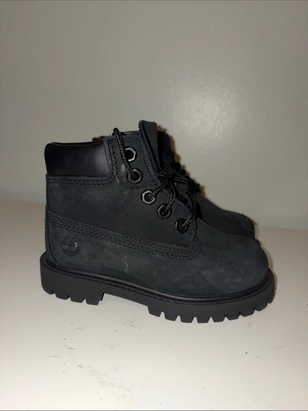 Timberland Kids Black Nubuck Lace-Up Ankle Boots